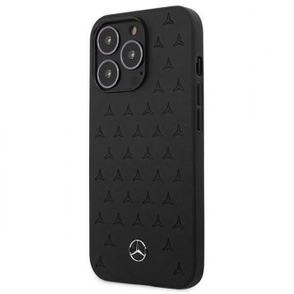 Mercedes MEHCP13LPSQBK iPhone 13 Pro / 13 6,1" czarny/black hardcase Leather Stars Pattern