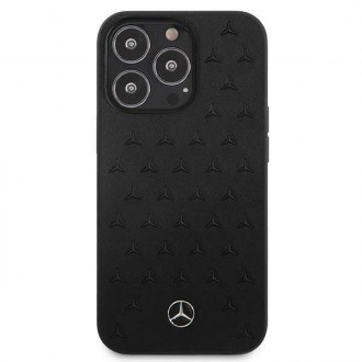Mercedes MEHCP13LPSQBK iPhone 13 Pro / 13 6,1" czarny/black hardcase Leather Stars Pattern