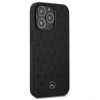 Mercedes MEHCP13LPSQBK iPhone 13 Pro / 13 6,1" czarny/black hardcase Leather Stars Pattern