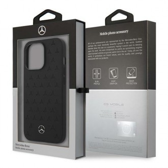 Mercedes MEHCP13LPSQBK iPhone 13 Pro / 13 6,1" czarny/black hardcase Leather Stars Pattern