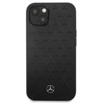 Mercedes MEHCP13SPSQBK iPhone 13 mini 5,4" czarny/black hardcase Leather Stars Pattern