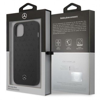 Mercedes MEHCP13SPSQBK iPhone 13 mini 5,4" czarny/black hardcase Leather Stars Pattern