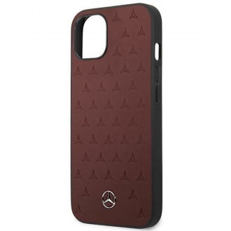 Mercedes MEHCP13SPSQRE iPhone 13 mini 5,4" czerwony/red hardcase Leather Stars Pattern