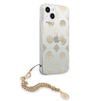 Guess GUHCP13SKSPEGO iPhone 13 mini 5,4&quot; zlatý/zlatý pevný obal Peony Chain Collection