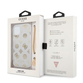 Guess GUHCP13SKSPEGO iPhone 13 mini 5,4&quot; zlatý/zlatý pevný obal Peony Chain Collection