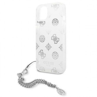 Guess GUHCP13SKPESI iPhone 13 mini 5,4&quot; stříbrný/stříbrný pevný obal Peony Chain Collection