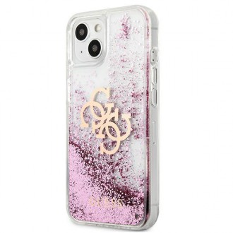 Guess GUHCP13SLG4GPI iPhone 13 mini 5,4&quot; růžový/růžový pevný obal 4G Big Liquid Glitter