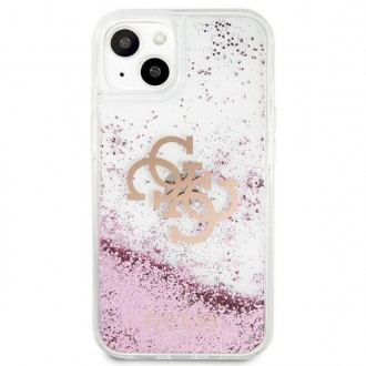 Guess GUHCP13SLG4GPI iPhone 13 mini 5,4&quot; růžový/růžový pevný obal 4G Big Liquid Glitter