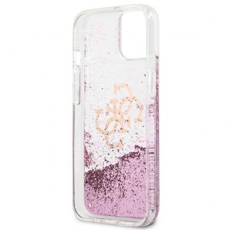 Guess GUHCP13SLG4GPI iPhone 13 mini 5,4&quot; růžový/růžový pevný obal 4G Big Liquid Glitter
