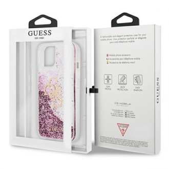 Guess GUHCP13SLG4GPI iPhone 13 mini 5,4&quot; růžový/růžový pevný obal 4G Big Liquid Glitter