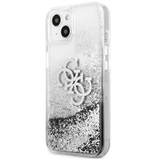 Guess GUHCP13SLG4GSI iPhone 13 mini 5,4&quot; stříbrný/stříbrný pevný obal 4G Big Liquid Glitter