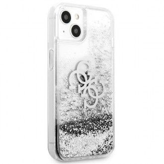 Guess GUHCP13SLG4GSI iPhone 13 mini 5,4&quot; stříbrný/stříbrný pevný obal 4G Big Liquid Glitter