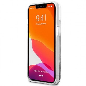 Guess GUHCP13SLG4GSI iPhone 13 mini 5,4&quot; stříbrný/stříbrný pevný obal 4G Big Liquid Glitter