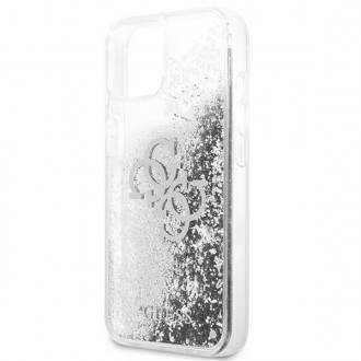 Guess GUHCP13SLG4GSI iPhone 13 mini 5,4&quot; stříbrný/stříbrný pevný obal 4G Big Liquid Glitter