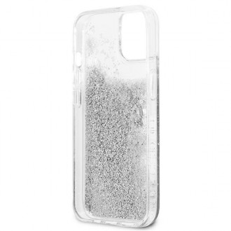 Guess GUHCP13SLG4GSI iPhone 13 mini 5,4&quot; stříbrný/stříbrný pevný obal 4G Big Liquid Glitter