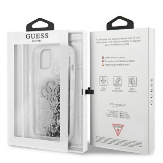 Guess GUHCP13SLG4GSI iPhone 13 mini 5,4&quot; stříbrný/stříbrný pevný obal 4G Big Liquid Glitter