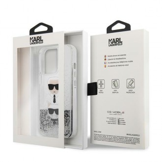 Karl Lagerfeld KLHCP13LKICGLS iPhone 13 Pro / 13 6,1" srebrny/silver hardcase Liquid Glitter Karl&Choupette Head