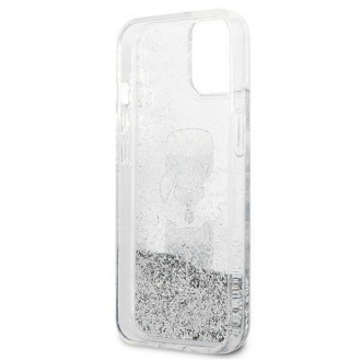 Karl Lagerfeld KLHCP13SKICGLS iPhone 13 mini 5,4" srebrny/silver hardcase Liquid Glitter Karl&Choupette Head