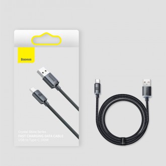 [RETURNED ITEM] Baseus crystal shine series fast charging data cable USB Type A to USB Type C100W 1,2m black (CAJY000401)