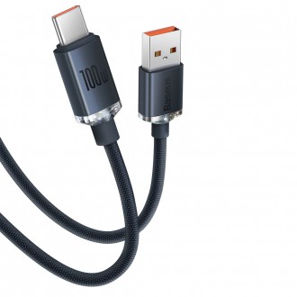 [RETURNED ITEM]  Baseus Crystal Shine Series kabel USB kabel pro rychlé nabíjení a přenos dat USB Typ A - USB Typ C 100W 1,2m fialový (CAJY000405)