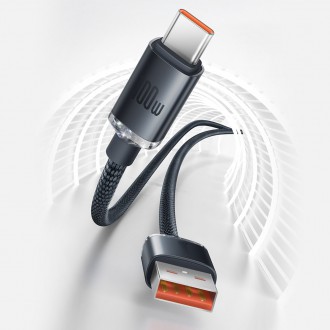 [RETURNED ITEM]  Baseus Crystal Shine Series kabel USB kabel pro rychlé nabíjení a přenos dat USB Typ A - USB Typ C 100W 1,2m fialový (CAJY000405)