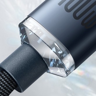 Baseus Crystal Shine Series kabel USB kabel pro rychlé nabíjení a přenos dat USB Typ C - USB Typ C 100W 1,2 m černý (CAJY000601)