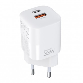 Rychlá nabíječka Choetech GaN USB / USB Typ C PD QC 33W bílá (PD5006)