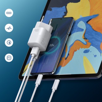 Rychlá nabíječka Choetech GaN USB / USB Typ C PD QC 33W bílá (PD5006)