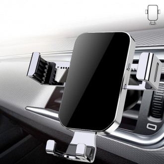 [RETURNED ITEM] Gravity smartphone car holder for air vent silver (YC12)