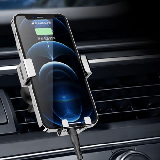 [RETURNED ITEM] Gravity smartphone car holder for air vent silver (YC12)