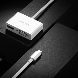 Ugreen adapter video converter USB Type C - HDMI / VGA white (MM123)
