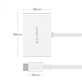 Ugreen adapter video converter USB Type C - HDMI / VGA white (MM123)
