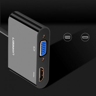 Ugreen adapter converter HDMI - VGA / HDMI + mini jack 3.5mm black (CM101)