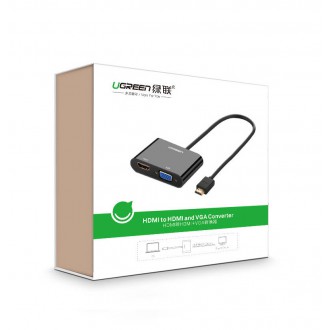 Ugreen adapter converter HDMI - VGA / HDMI + mini jack 3.5mm black (CM101)