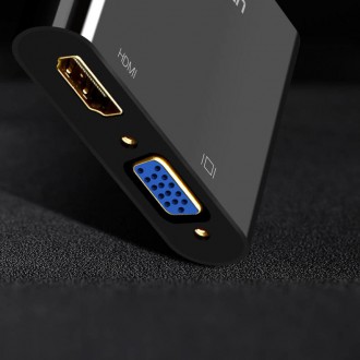 Ugreen adapter converter HDMI - VGA / HDMI + mini jack 3.5mm black (CM101)