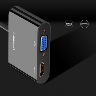 Ugreen adapter converter HDMI - VGA / HDMI + mini jack 3.5mm black (CM101)
