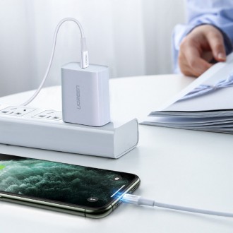 Ugreen kabel MFi USB Type C - Lightning 20W 3A 1,5 m bílý (US171)