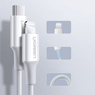 Ugreen cable MFi USB Type C - Lightning 3A cable 0.5 m white (US171)
