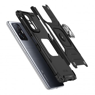 Wozinsky Ring Armor Tough Hybrid Case Cover + Magnetic Mount for Xiaomi Mi 11T Pro / Mi 11T Black