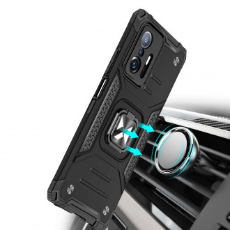 Wozinsky Ring Armor Tough Hybrid Case Cover + Magnetic Mount for Xiaomi Mi 11T Pro / Mi 11T Black