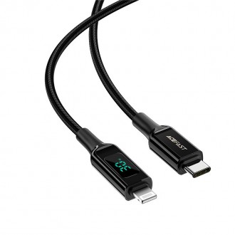 Acefast cable MFI USB Type C - Lightning 1.2m, 30W, 3A black (C6-01 Black)