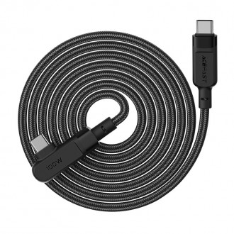 Acefast angled cable USB Type C - USB Type C 2m, 100W (20V / 5A) black (C5-03 Black)