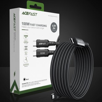 Acefast cable USB Type C - USB Type C 2m, 100W (20V / 5A) black (C4-03 Black)