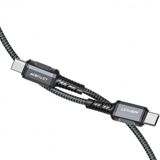 Acefast cable USB Type C - USB Type C 1.2m, 60W (20V / 3A) gray (C1-03 deep space gray)