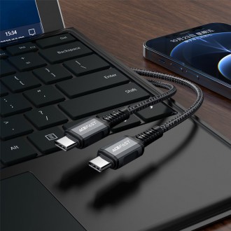 Acefast cable USB Type C - USB Type C 1.2m, 60W (20V / 3A) gray (C1-03 deep space gray)