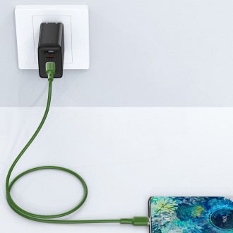 Acefast cable USB Type C - USB Type C 1.2m, 60W (20V / 3A) green (C2-03 oliver green)