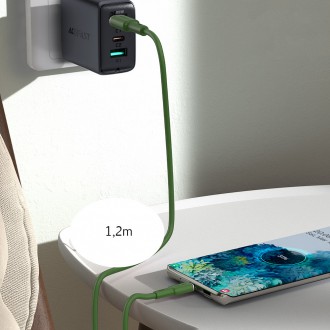 Acefast cable USB Type C - USB Type C 1.2m, 60W (20V / 3A) green (C2-03 oliver green)