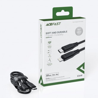 Acefast cable MFI USB Type C - Lightning 1.2m, 30W, 3A black (C3-01 black)