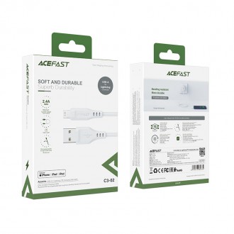 Acefast MFI USB cable - Lightning 1.2m, 2.4A white (C3-02 white)