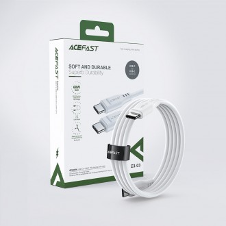 Acefast cable USB Type C - USB Type C 1.2m, 60W (20V / 3A) white (C3-03 white)